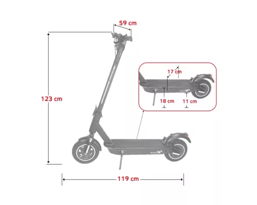 Складаний електросамокат W-TEC Lambreto Max III 700W 10"