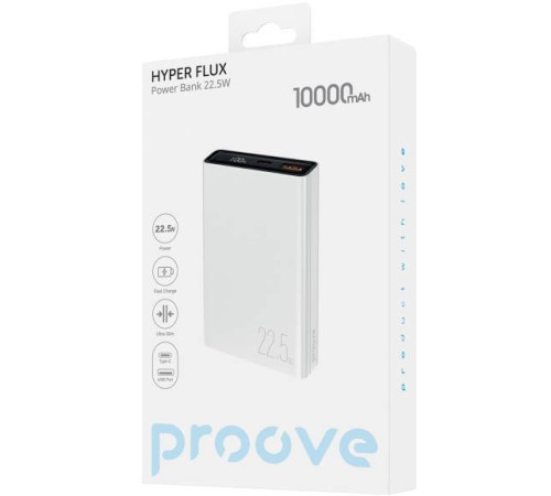 Повербанк Proove Hyper Flux Plus 22.5W 10000 mAh, білий Повербанк Proove Hyper Flux Plus 22.5W 10000 mAh, білий