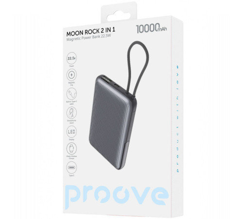 Повербанк Proove Moon Rock 2-в-1 22.5W 10000 mAh, сірий Повербанк Proove Moon Rock 2-в-1 22.5W 10000 mAh, сірий
