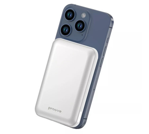 Повербанк Proove Vibe Energy Plus 22.5W 10000 mAh, сріблясто-білий Повербанк Proove Vibe Energy Plus 22.5W 10000 mAh, сріблясто-білий