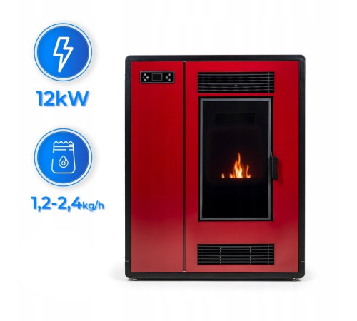 Пелетна піч-камін THUNDER ARIA RED 12 кВт