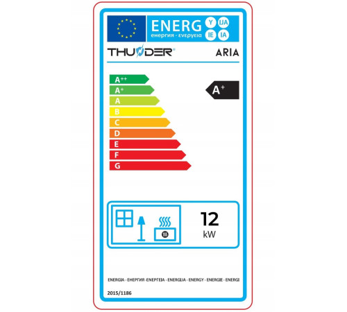 Пелетна піч-камін THUNDER ARIA RED 12 кВт