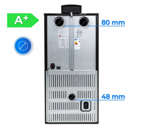 Пелетна піч-камін THUNDER GAREN BLACK 15 кВт