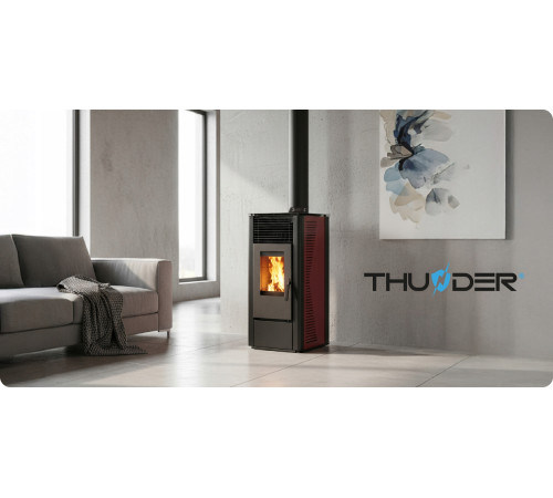 Пелетна піч-камін THUNDER KARMEN RED 10 кВт