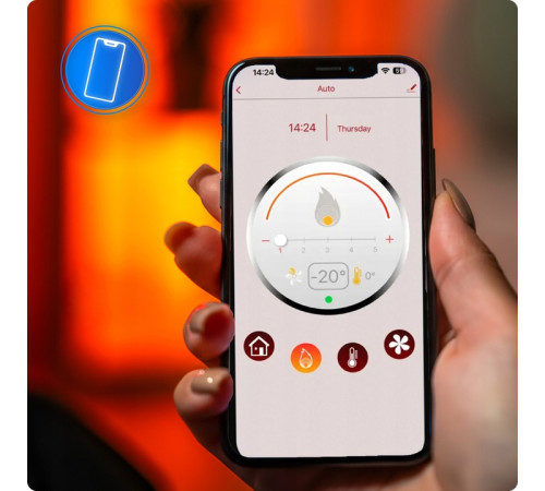 Пелетна піч-камін THUNDER KARMEN RED 10 кВт