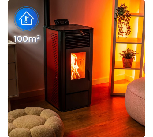 Пелетна піч-камін THUNDER KARMEN RED 10 кВт