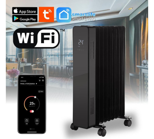 Масляний обігрівач THUNDER SIMPLE-BLACK – 2500Вт Масляний обігрівач THUNDER SIMPLE-BLACK – 2500Вт