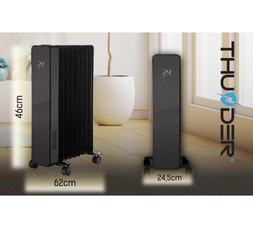Масляний обігрівач THUNDER SIMPLE-BLACK – 2500Вт Масляний обігрівач THUNDER SIMPLE-BLACK – 2500Вт