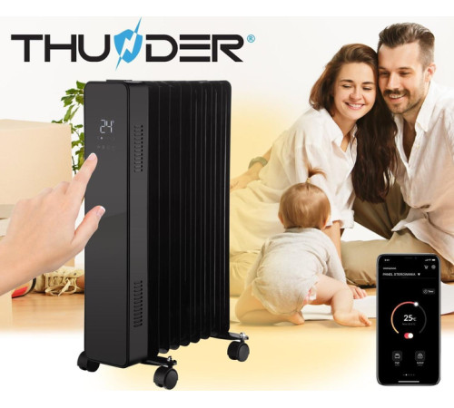 Масляний обігрівач THUNDER SIMPLE-BLACK – 2500Вт Масляний обігрівач THUNDER SIMPLE-BLACK – 2500Вт