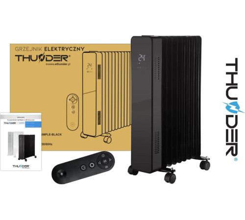 Масляний обігрівач THUNDER SIMPLE-BLACK – 2500Вт Масляний обігрівач THUNDER SIMPLE-BLACK – 2500Вт