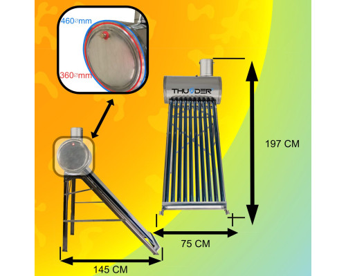 Сонячний колектор безнапірний THUNDER з баком 100л