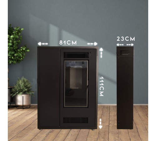 Пелетна піч-камін Thunder Aria Black 7,5 кВт Пелетна піч-камін Thunder Aria Black 7,5 кВт