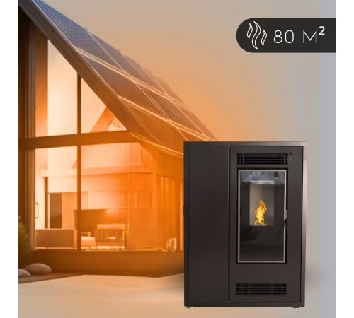 Пелетна піч-камін Thunder Aria Black 7,5 кВт Пелетна піч-камін Thunder Aria Black 7,5 кВт