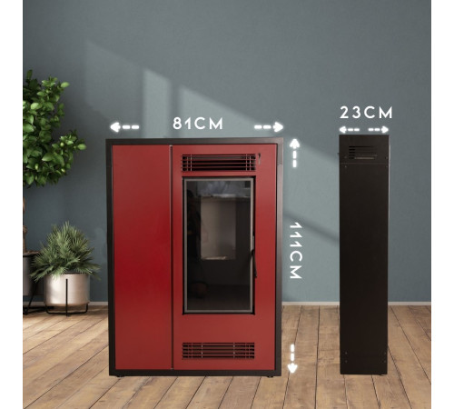 Пелетна піч-камін Thunder Aria Red 7,5 кВт Пелетна піч-камін Thunder Aria Red 7,5 кВт