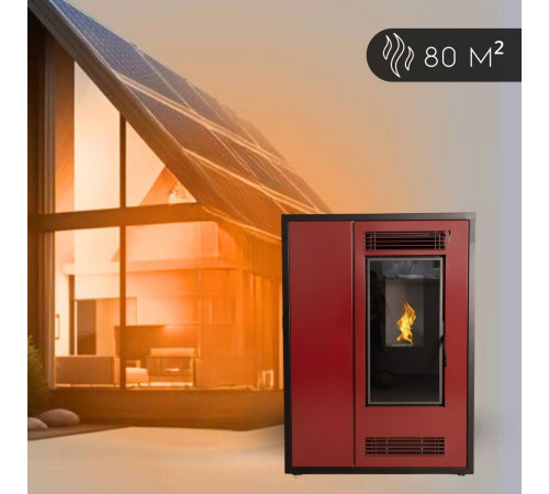 Пелетна піч-камін Thunder Aria Red 7,5 кВт Пелетна піч-камін Thunder Aria Red 7,5 кВт