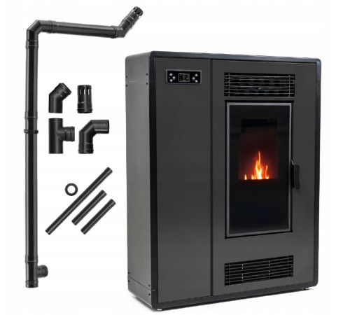 Пелетна піч-камін ARIA BLACK 12 кВт
