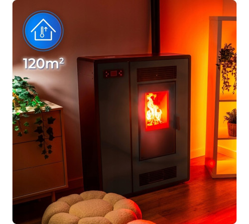 Пелетна піч-камін ARIA BLACK 12 кВт