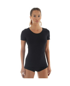 Жіноча футболка Brubeck Wool Comfort - S - чорна