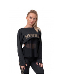 Жіноча футболка з довгим рукавом Nebbia Intense Mesh 805 - чорний/М