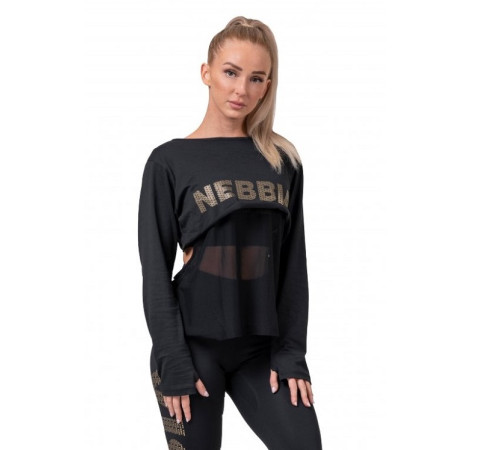 Жіноча футболка з довгим рукавом Nebbia Intense Mesh 805 - чорний/М Жіноча футболка з довгим рукавом Nebbia Intense Mesh 805 - чорний/М