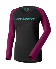 Футболка Dynafit 24/7 L/S Tee Wms - 40/34 - чорний/бордовий