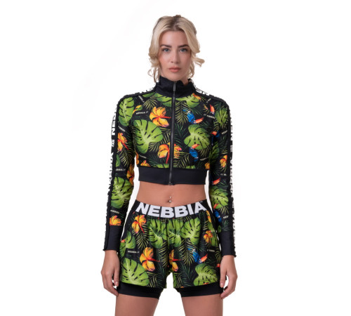 Жіноча кофта Nebbia High-Energy Cropped Jacket 564 - зелений/М Жіноча кофта Nebbia High-Energy Cropped Jacket 564 - зелений/М