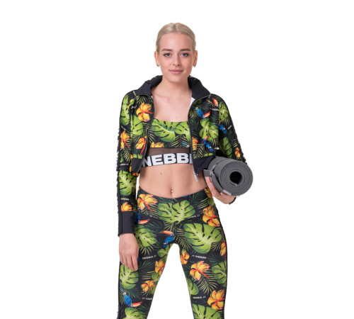 Жіноча кофта Nebbia High-Energy Cropped Jacket 564 - зелений/М Жіноча кофта Nebbia High-Energy Cropped Jacket 564 - зелений/М