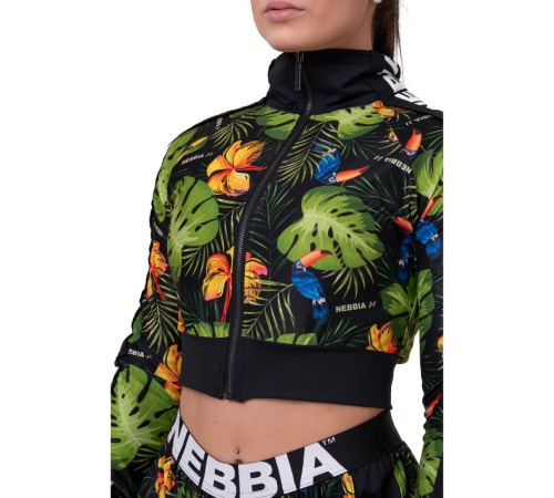 Жіноча кофта Nebbia High-Energy Cropped Jacket 564 - зелений/М Жіноча кофта Nebbia High-Energy Cropped Jacket 564 - зелений/М