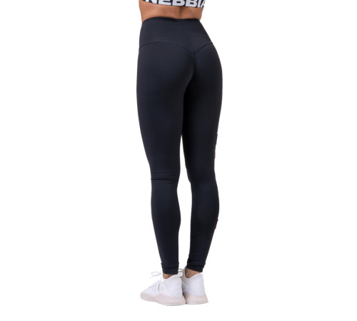 Жіночі легінси Nebbia High Waist Labels 504 - чорні/S Жіночі легінси Nebbia High Waist Labels 504 - чорні/S