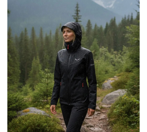 Куртка жіноча Salewa PUEZ (AQUA 4) 2.5L PTX JACKET W 28616 0910 розмір 40/34 - чорна