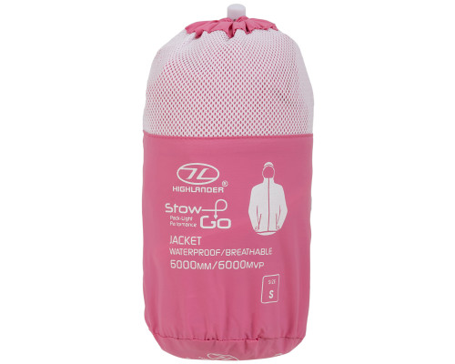 Вітрівка жіноча Highlander Stow & Go Pack Away Rain Jacket 6000 mm Pink XS