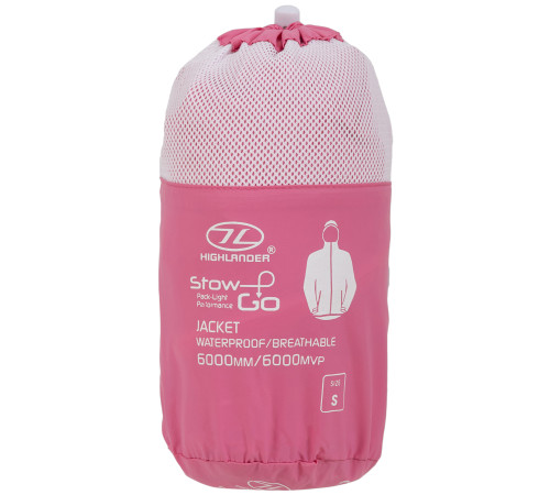 Вітрівка жіноча Highlander Stow & Go Pack Away Rain Jacket 6000 mm Pink M Вітрівка жіноча Highlander Stow & Go Pack Away Rain Jacket 6000 mm Pink M
