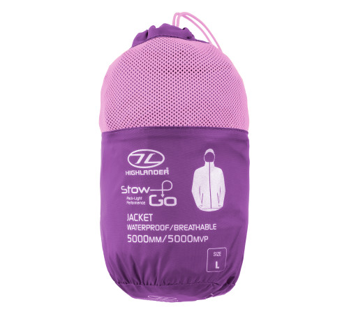 Вітрівка жіноча Highlander Stow & Go Pack Away Rain Jacket 6000 mm Purple XL 