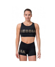 Кроп-топ Nebbia Gold Mesh 830 - чорний, S 