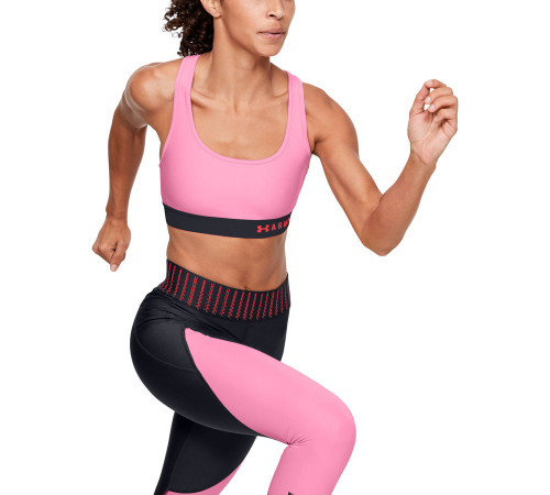 Жіночий спортивний бюстгальтер Under Armour Mid Crossback - XS - рожевий Жіночий спортивний бюстгальтер Under Armour Mid Crossback - XS - рожевий