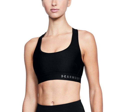 Жіночий спортивний бюстгальтер Under Armour Mid Crossback - XS - чорний/графіт Жіночий спортивний бюстгальтер Under Armour Mid Crossback - XS - чорний/графіт