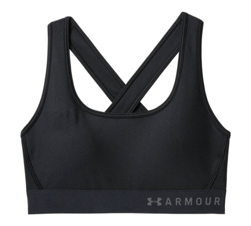 Жіночий спортивний бюстгальтер Under Armour Mid Crossback - XS - чорний/графіт Жіночий спортивний бюстгальтер Under Armour Mid Crossback - XS - чорний/графіт