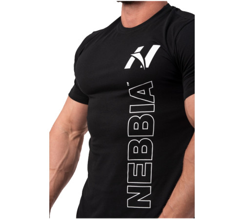 Чоловіча футболка Nebbia Vertical Logo 293 - чорний/М