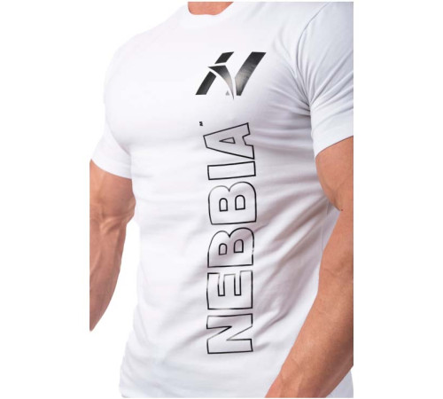 Чоловіча футболка Nebbia Vertical Logo 293 - білий/XXL Чоловіча футболка Nebbia Vertical Logo 293 - білий/XXL