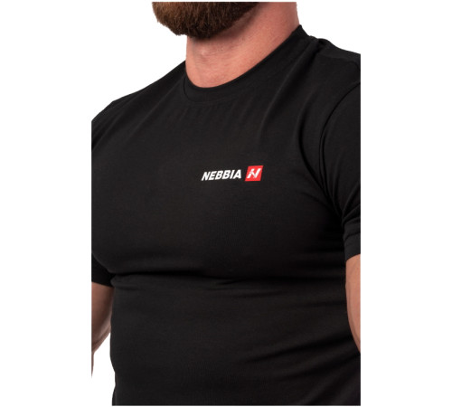 Чоловіча футболка Nebbia Minimalist Logo 291 - XXL - чорна Чоловіча футболка Nebbia Minimalist Logo 291 - XXL - чорна
