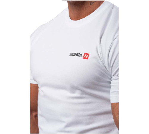 Чоловіча футболка Nebbia Minimalist Logo 291 - XXL - біла Чоловіча футболка Nebbia Minimalist Logo 291 - XXL - біла