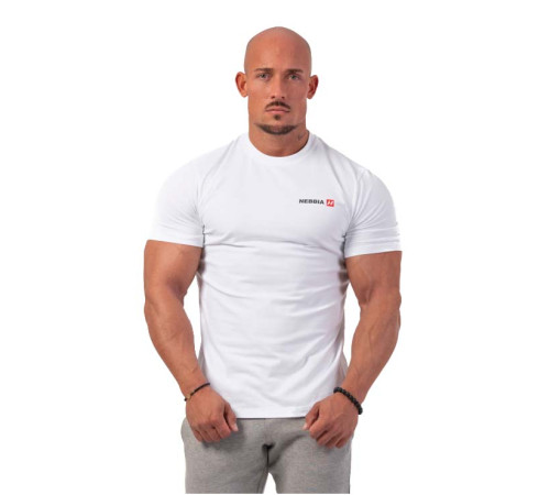 Чоловіча футболка Nebbia Minimalist Logo 291 - XXL - біла Чоловіча футболка Nebbia Minimalist Logo 291 - XXL - біла