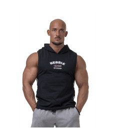 Футболка з капюшоном без рукавів Nebbia Legend-Approved 191 - чорний/XXL