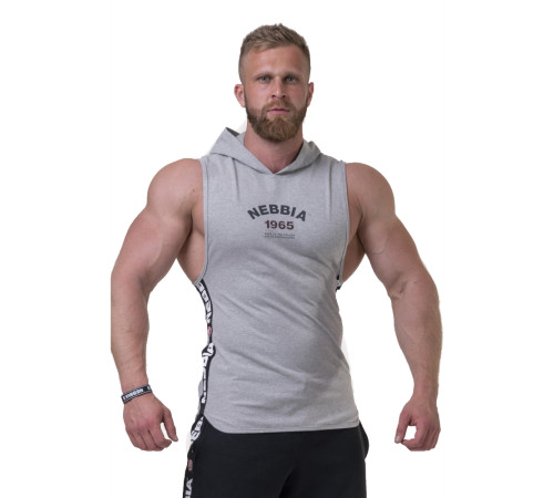 Футболка з капюшоном без рукавів Nebbia Legend-Approved 191 - сірий/XL Футболка з капюшоном без рукавів Nebbia Legend-Approved 191 - сірий/XL