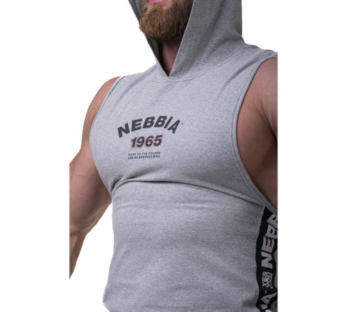 Футболка з капюшоном без рукавів Nebbia Legend-Approved 191 - сірий/XL Футболка з капюшоном без рукавів Nebbia Legend-Approved 191 - сірий/XL
