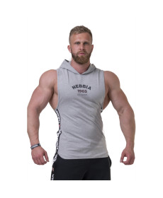 Футболка з капюшоном без рукавів Nebbia Legend-Approved 191 - сірий/XXL