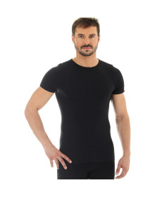 Чоловіча футболка з короткими рукавами Brubeck Wool Comfort - XXL - чорна