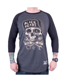 Футболка з довгими рукавами BLACK HEART Garage Built - сіра, M