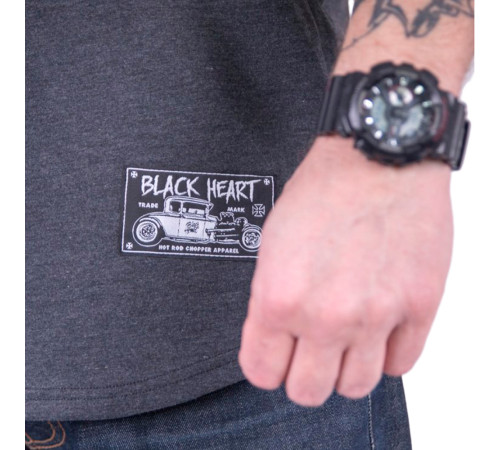 Футболка з довгими рукавами BLACK HEART Garage Built - XXL - сіра Футболка з довгими рукавами BLACK HEART Garage Built - XXL - сіра