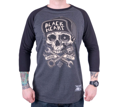Футболка з довгими рукавами BLACK HEART Garage Built - XXL - сіра Футболка з довгими рукавами BLACK HEART Garage Built - XXL - сіра